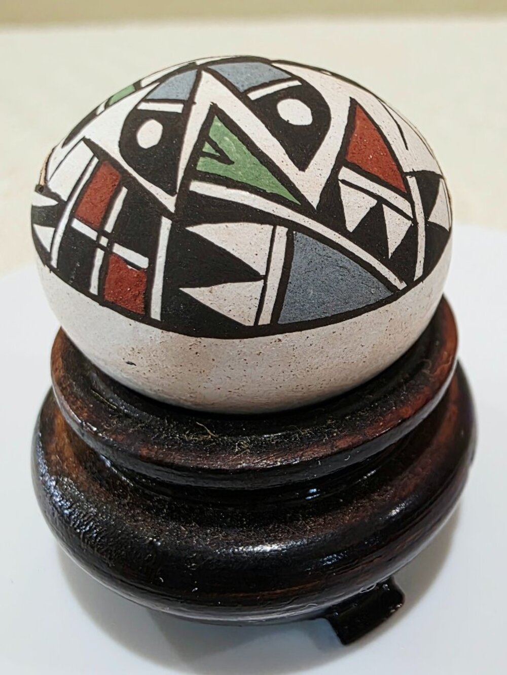 Theresa Salvador Acoma Pueblo Miniature Polychrome Seed Pot Native American "TS"